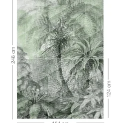 GoodHome Papier Peint Panoramique<Papier peint panoramique Intissé Tanan vert pâle 184 x 248 cm