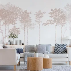 Acte Déco Papier peint panoramique Balade dans les bois, Beige 375 x 250cm- Papier Peint Panoramique