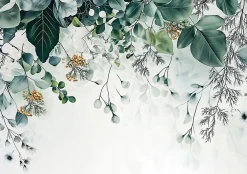 Wallarena Papier Peint Panoramique<Papier Peint Panoramique Intissé Nature Vert Feuilles 300x210 cm - Colle Inclus - Moderne XXL Papier Peint por Chambre Salon