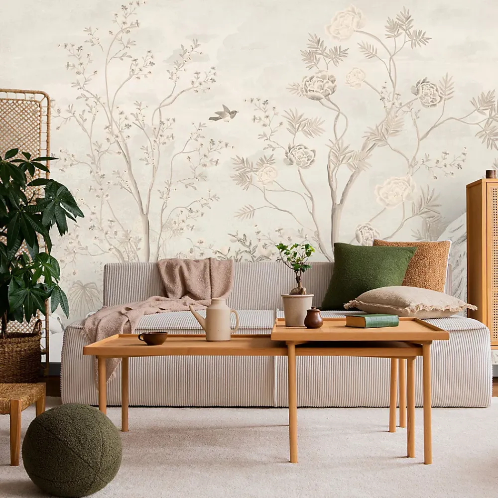 Muralo Papier Peint Photo ARBRES Feuilles Oiseaux Pour Salon 368cm x 254cm- Papier Peint Panoramique