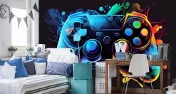 Muralo Papier Peint Panoramique<Papier Peint Photo MANETTE DE JEU Abstraction Pour Chambre D'Adolescent 360cm x 240cm