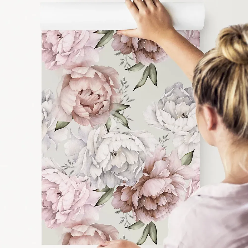 Muralo Papier Peint<Papier Peint PIVOINES Feuilles Nature Pour La Chambre