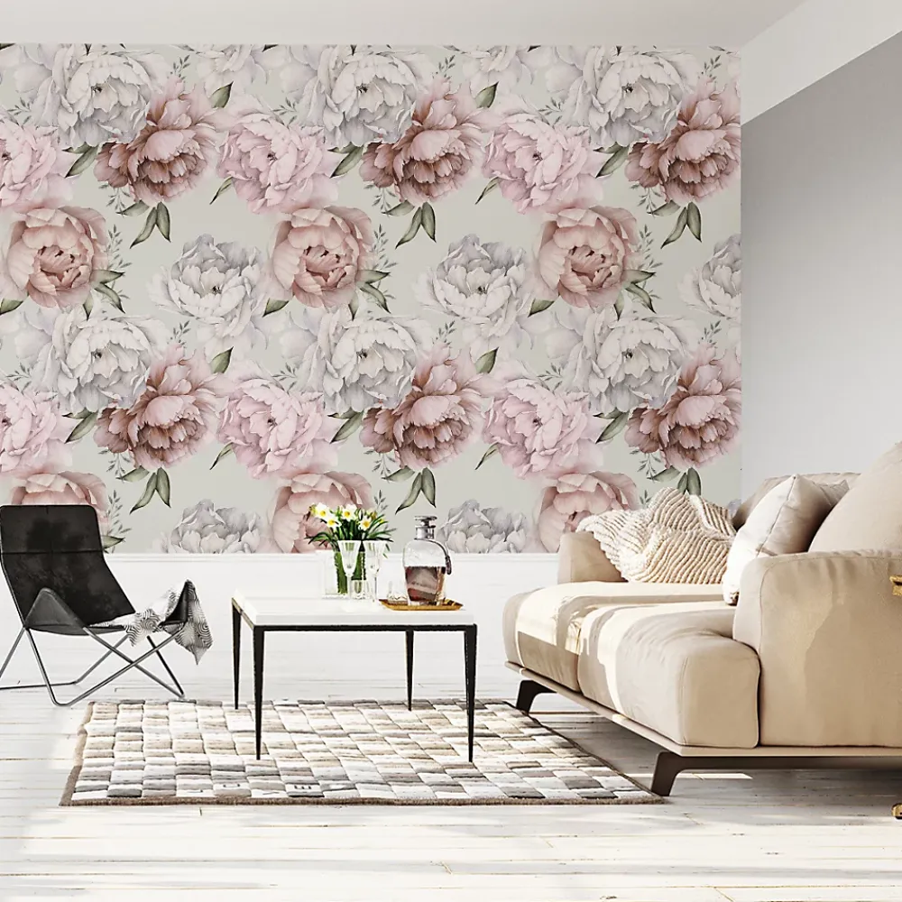 Muralo Papier Peint<Papier Peint PIVOINES Feuilles Nature Pour La Chambre