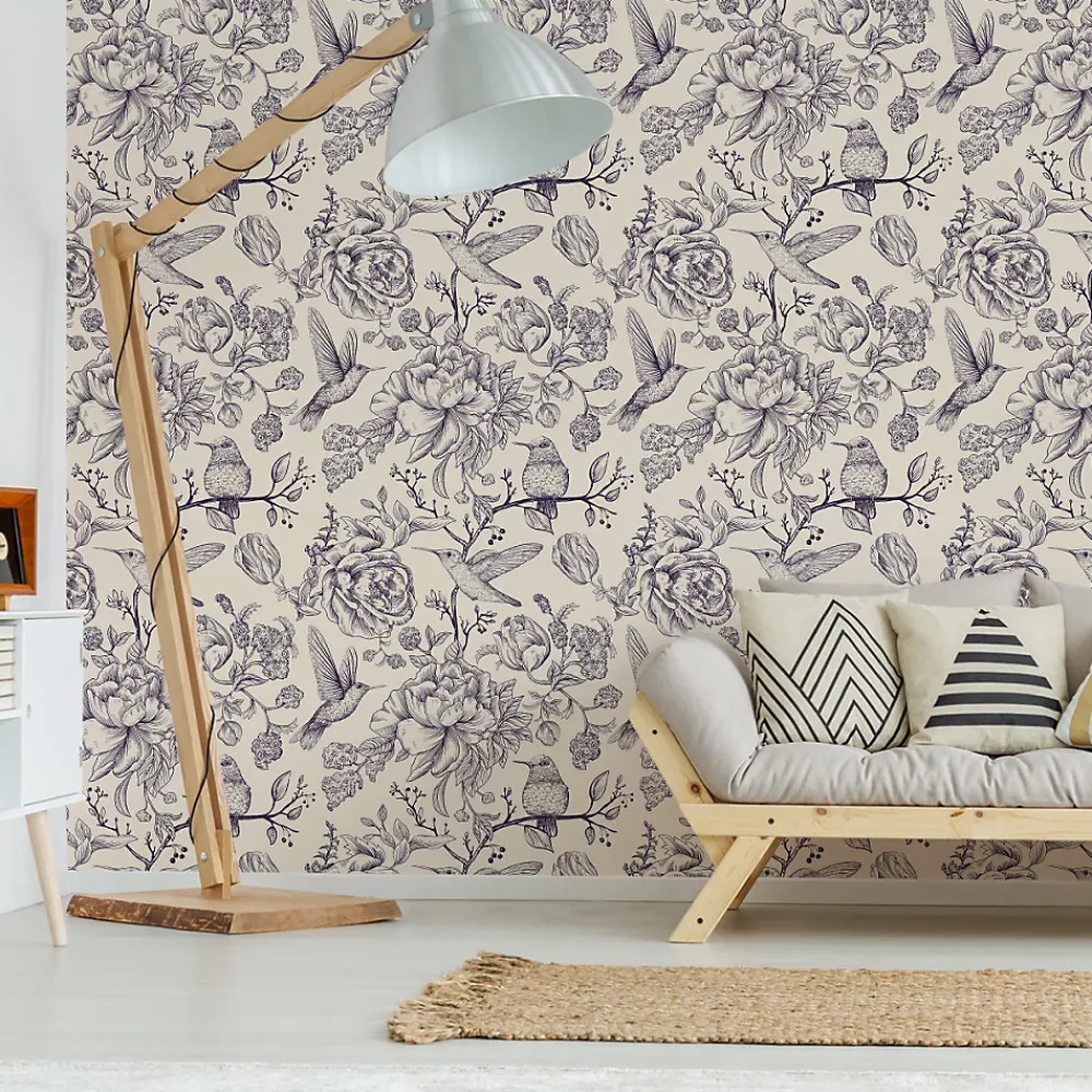 Muralo Papier Peint<Papier Peint Pour La Chambre OISEAUX Fleurs Retro