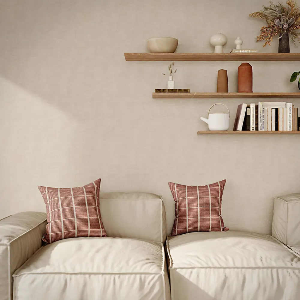 GoodHome Papier Peint<Papier peint pré-encollé Easy Roll vinyle intissé uni grège l.53 x L.1005 cm, Coppins