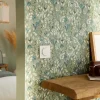 GoodHome Papier peint pré-encollé vinyle intissé fleuri Easy Roll Begonia vert l.53 x H.1005 cm- Papier Peint