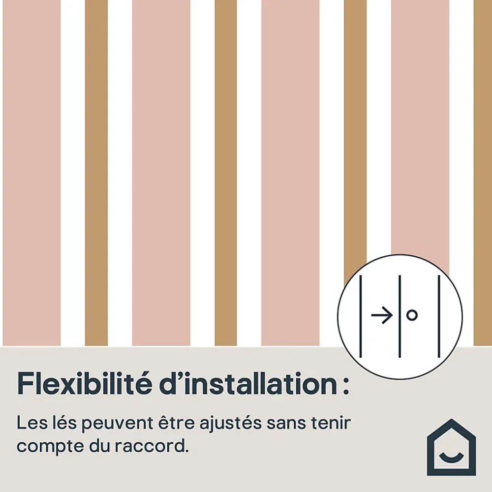 GoodHome Papier Peint<Papier peint pré-encollé vinyle intissé rayures rose Easy Roll Penrose l.53 x H.1005 cm