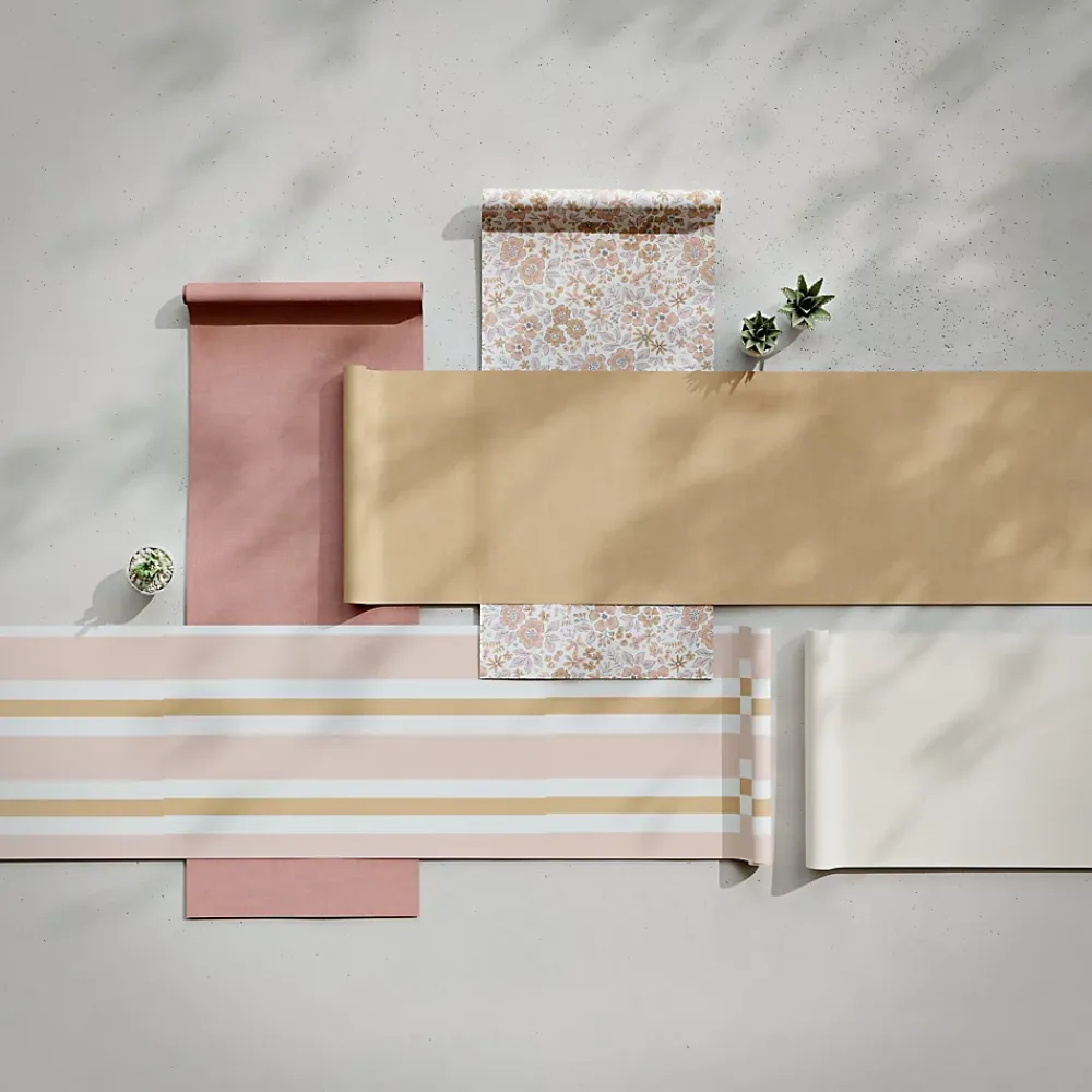 GoodHome Papier Peint<Papier peint pré-encollé vinyle intissé rayures rose Easy Roll Penrose l.53 x H.1005 cm