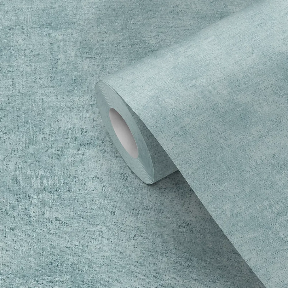GoodHome Papier Peint<Papier peint pré-encollé vinyle intissé uni bleu pailleté Easy Roll Bagatelle l.53 x H.1005 cm
