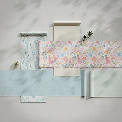 GoodHome Papier Peint<Papier peint pré-encollé vinyle intissé uni bleu pailleté Easy Roll Bagatelle l.53 x H.1005 cm