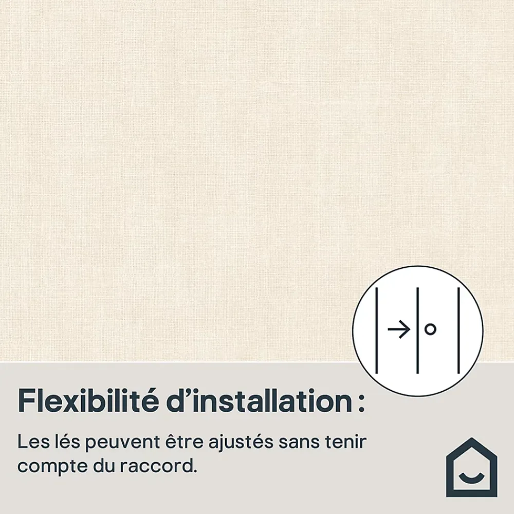 GoodHome Papier Peint<Papier peint pré-encollé vinyle intissé uni beige Easy Roll Coppins l.53 x H.1005 cm