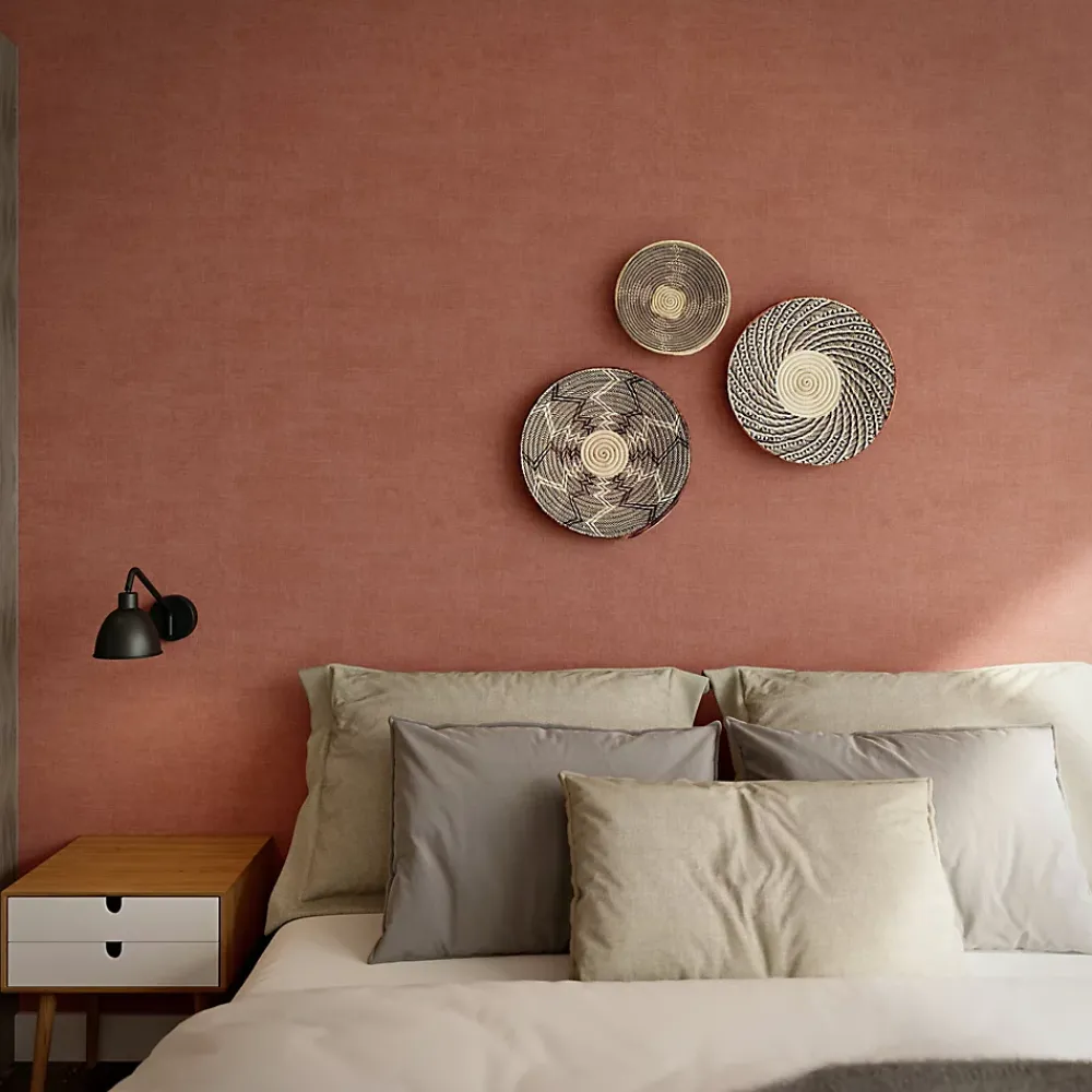 GoodHome Papier Peint<Papier peint pré-encollé vinyle intissé uni terracotta Easy Roll Coppins l.53 x H.1005 cm