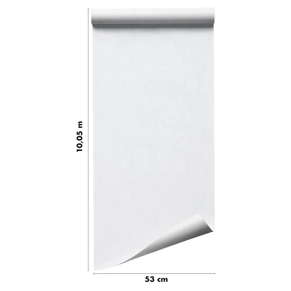 GoodHome Papier Peint<Papier peint pré-encollé vinyle intissé uni blanc Easy Roll Coppins l.53 x H.1005 cm