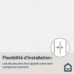 GoodHome Papier Peint<Papier peint pré-encollé vinyle intissé uni blanc Easy Roll Coppins l.53 x H.1005 cm