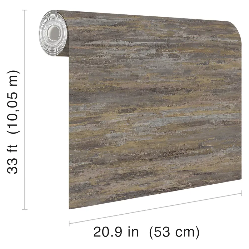 GoodHome Papier peint pré-encollé vinyle intissé effet mur de béton Asisite aspect béton gris l.53 x H.1005 cm- Papier Peint