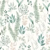 GoodHome Papier Peint<Papier peint pré-encollé vinyle intissé fleuri Easy Roll Chandos vert l.53 x H.1005 cm