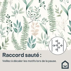 GoodHome Papier Peint<Papier peint pré-encollé vinyle intissé fleuri Easy Roll Chandos vert l.53 x H.1005 cm