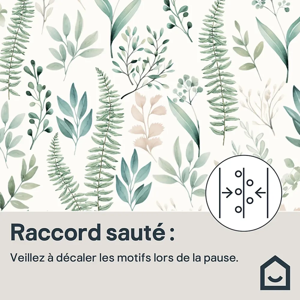 GoodHome Papier Peint<Papier peint pré-encollé vinyle intissé fleuri Easy Roll Chandos vert l.53 x H.1005 cm
