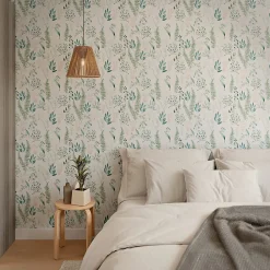 GoodHome Papier Peint<Papier peint pré-encollé vinyle intissé fleuri Easy Roll Chandos vert l.53 x H.1005 cm