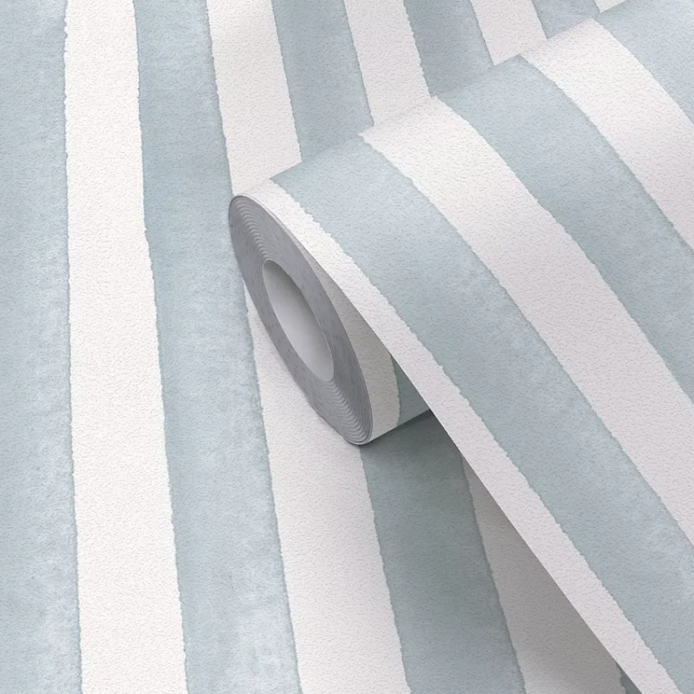 GoodHome Papier Peint<Papier peint pré-encollé vinyle à rayures Easy Roll Satori rayures bleu l.53 x H.1005 cm