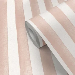 GoodHome Papier Peint<Papier peint pré-encollé vinyle à rayures Easy Roll Satori rayures rose l.53 x H.1005 cm