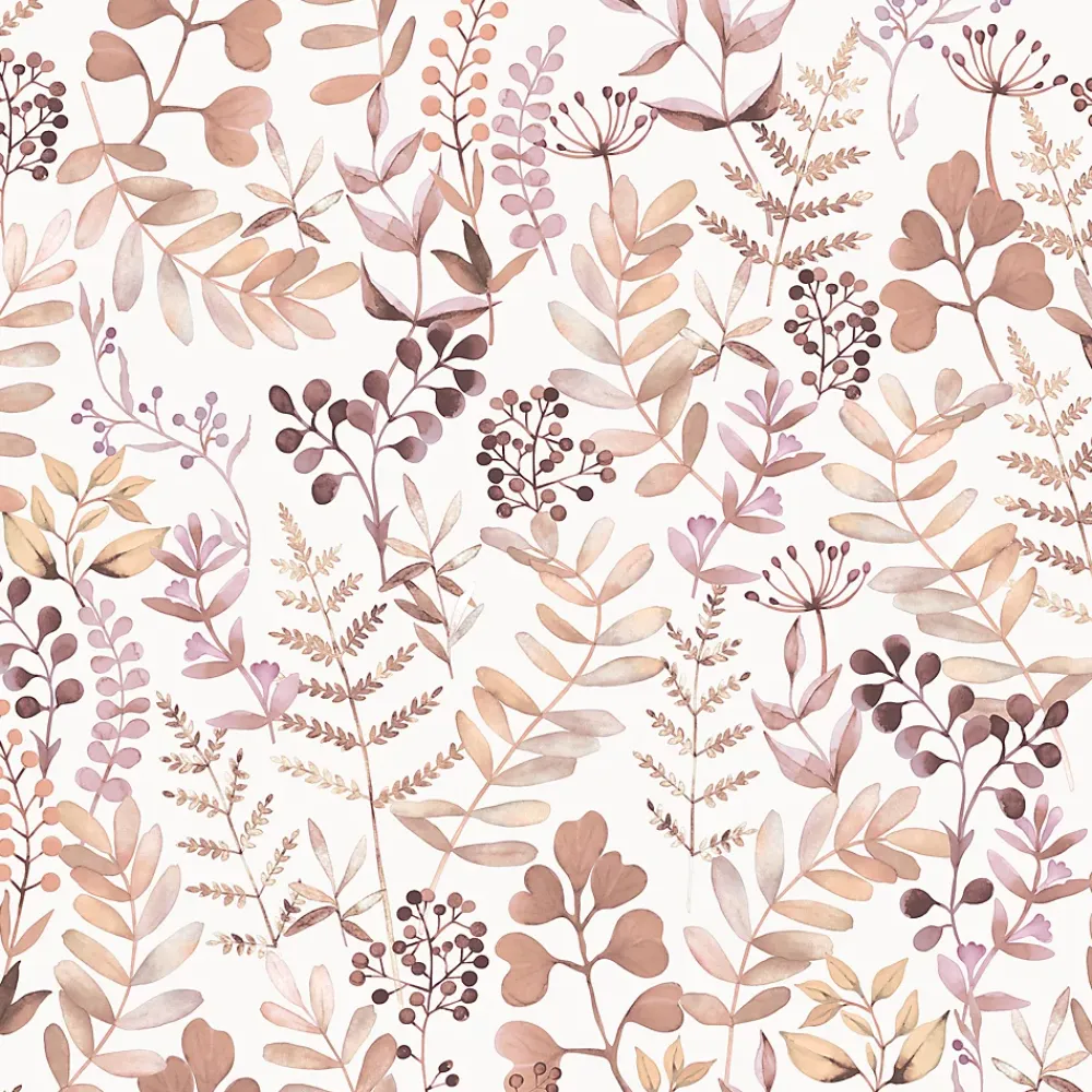 GoodHome Papier Peint<Papier peint pré-encollé vinyle intissé botanique Easy Roll Olivia rose l.53 x H.1005 cm