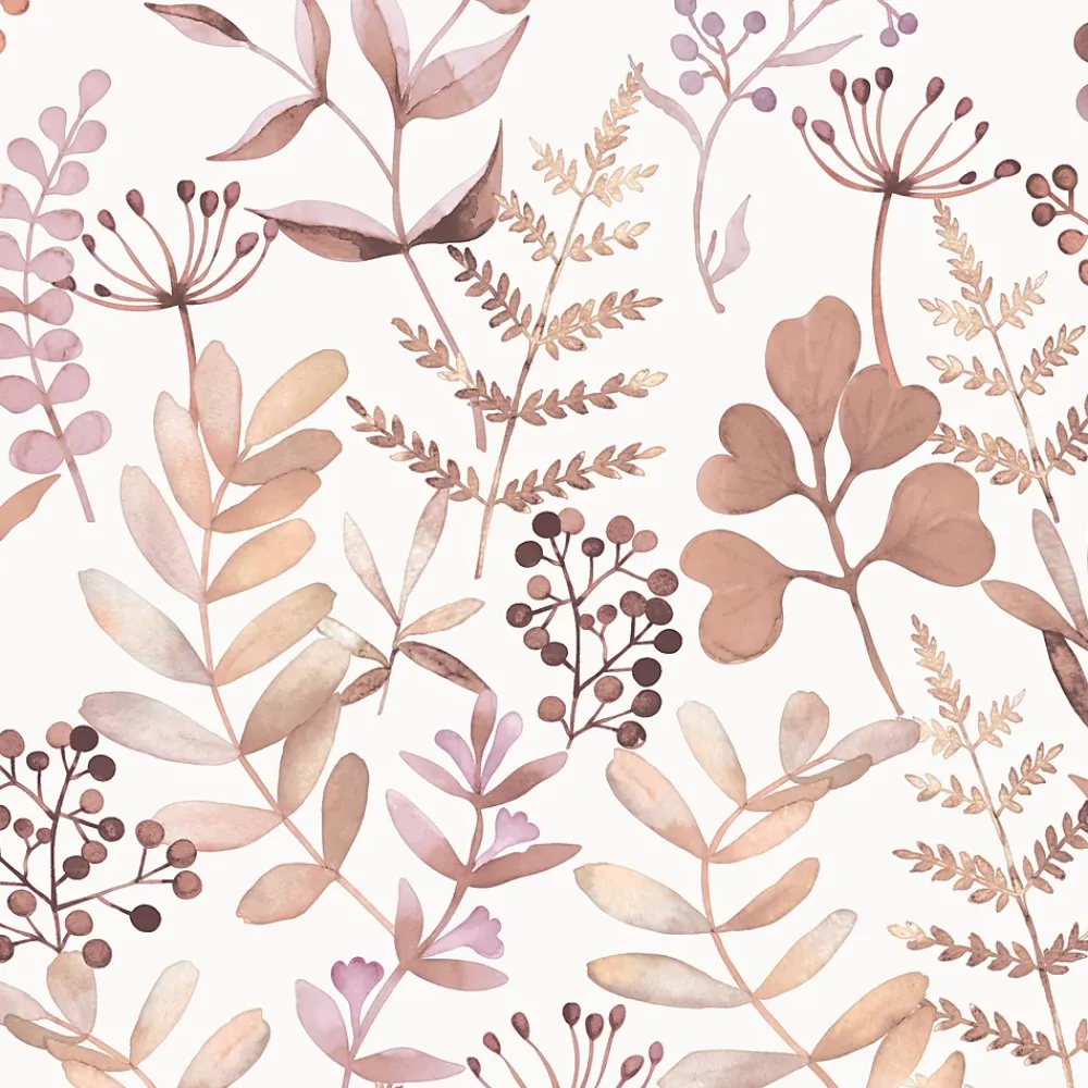 GoodHome Papier Peint<Papier peint pré-encollé vinyle intissé botanique Easy Roll Olivia rose l.53 x H.1005 cm