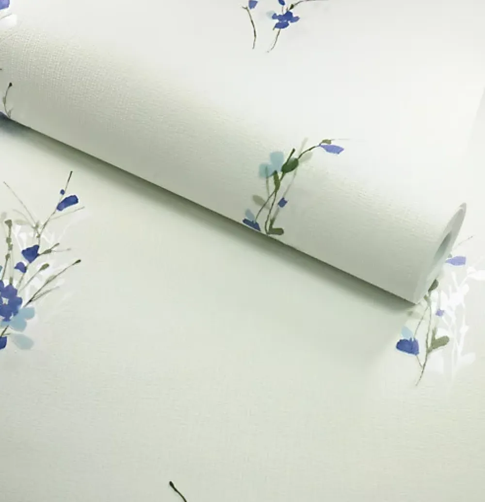 Décoweb Papier Peint<Papier peint vinyle expansé sur intissé - Aquarelle - Fleurs bleues - Rouleau(x)