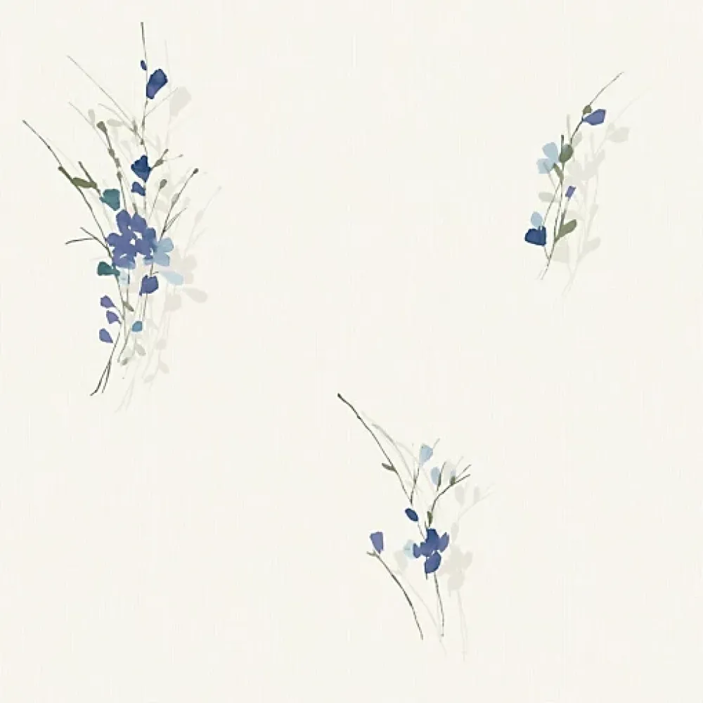 Décoweb Papier Peint<Papier peint vinyle expansé sur intissé - Aquarelle - Fleurs bleues - Rouleau(x)