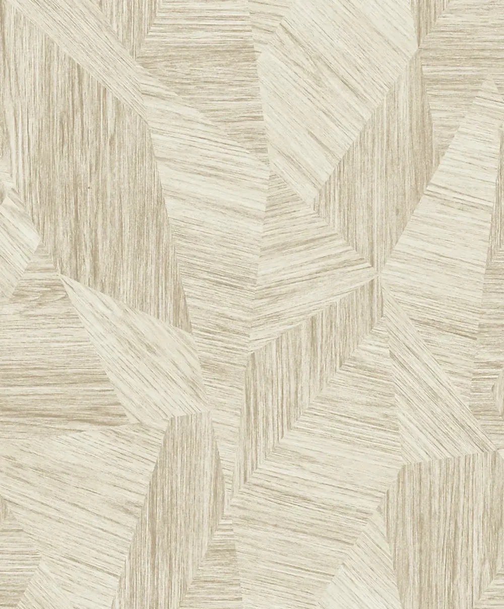 Grandeco Papier peint vinyle expansé intissé géométrique effet parquet Talenso chêne clair L.1005 x l.53cm- Papier Peint