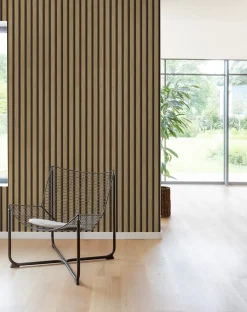 Grandeco Papier Peint<Papier peint vinyle expansé sur intissé effet lattes de bois foncé L.1005 x l.53cm