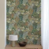 Grandeco Papier peint vinyle grainé sur intissé feuillage botanique vert L.1005 x l.53cm- Papier Peint
