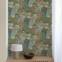 Grandeco Papier peint vinyle grainé sur intissé feuillage botanique vert L.1005 x l.53cm- Papier Peint