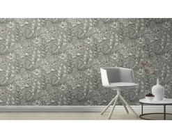 Rasch Papier peint vinyle intissé grainé fleuri Jade L.1005 x l.53cm- Papier Peint