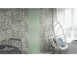Rasch Papier peint vinyle intissé grainé fleuri Jade L.1005 x l.53cm- Papier Peint
