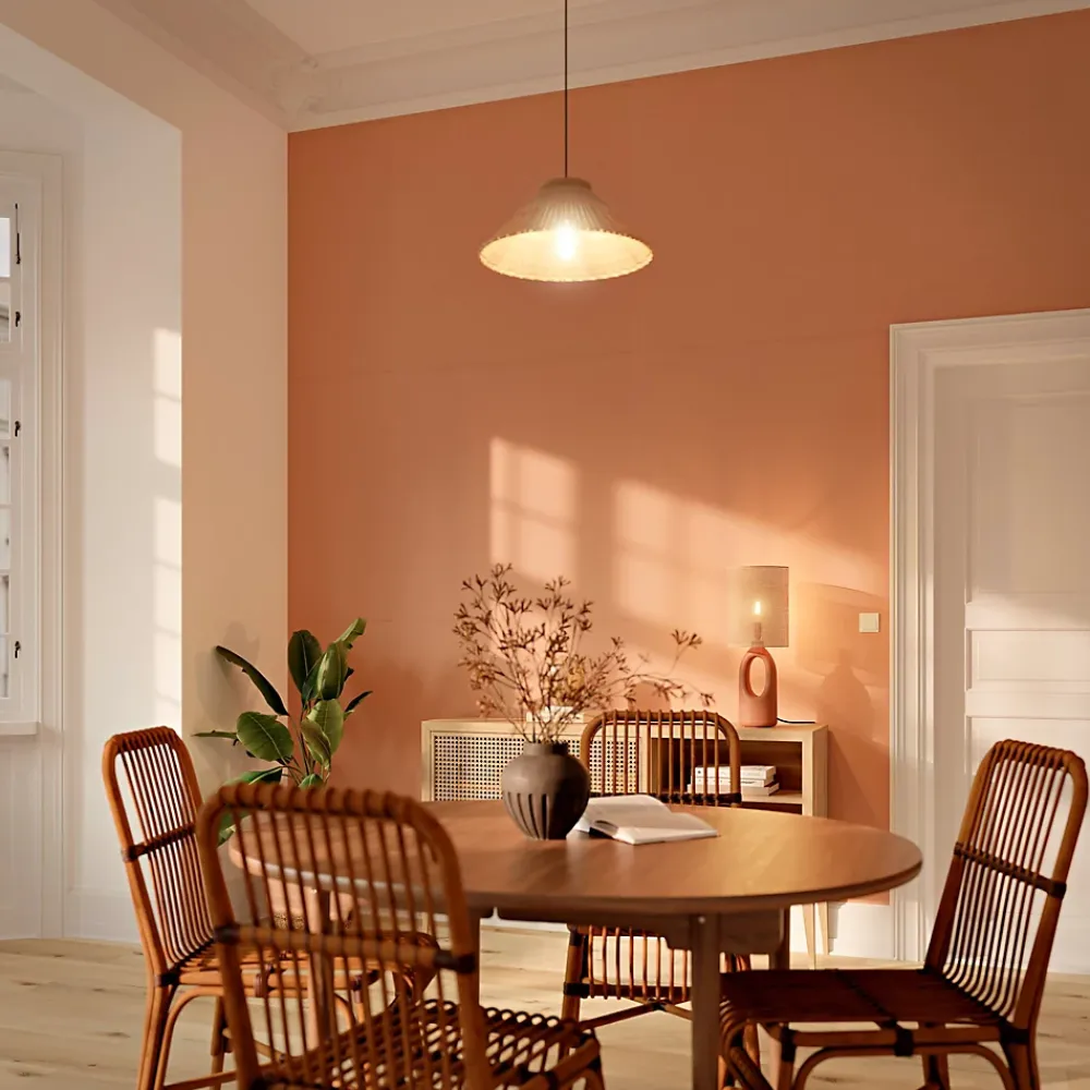 GoodHome Papier Peint<Papier peint vinyle intissé uni orange terracotta L.53 x l.1005 cm Aune