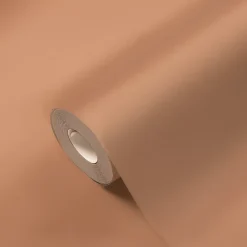 GoodHome Papier Peint<Papier peint vinyle intissé uni orange terracotta L.53 x l.1005 cm Aune