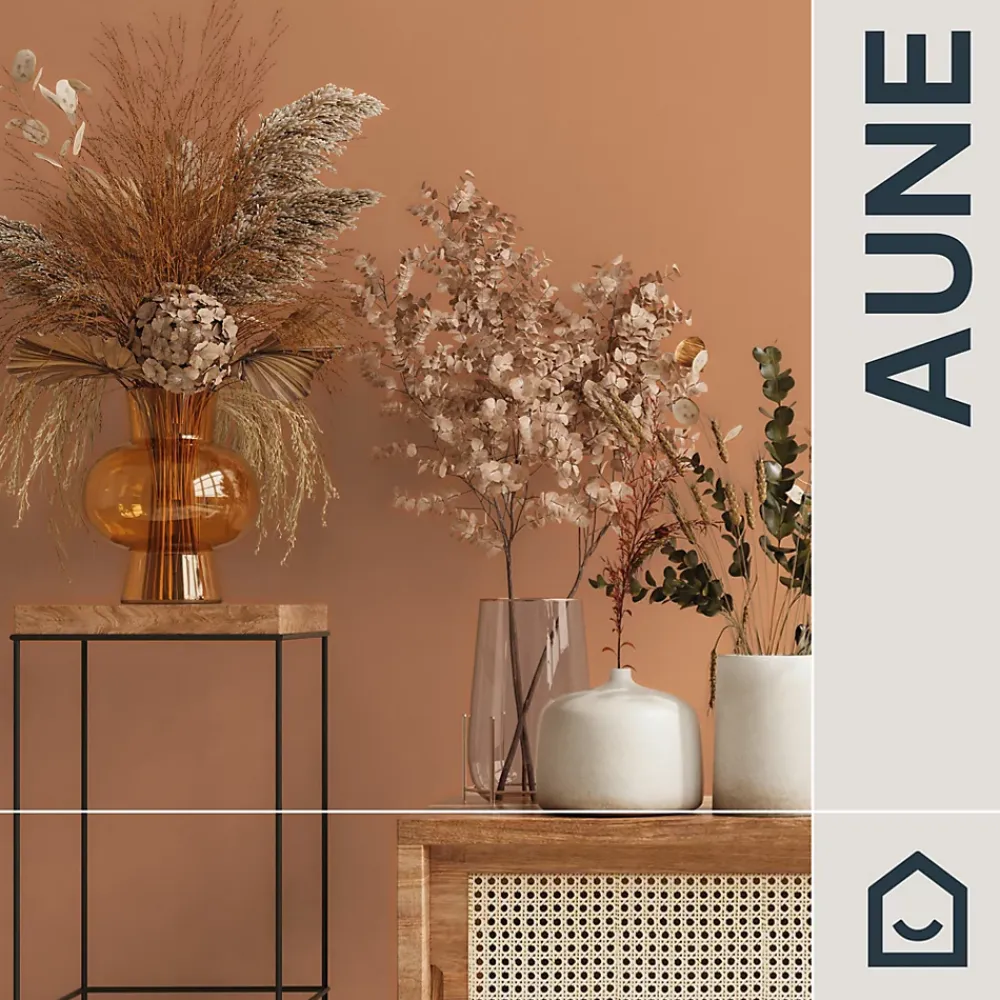 GoodHome Papier Peint<Papier peint vinyle intissé uni orange terracotta L.53 x l.1005 cm Aune