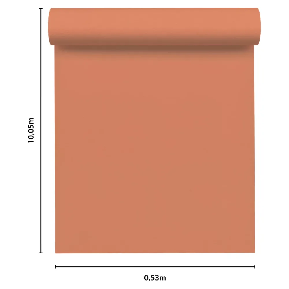 GoodHome Papier Peint<Papier peint vinyle intissé uni orange terracotta L.53 x l.1005 cm Aune