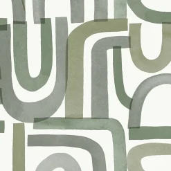 Lutèce Papier peint vinyle intissé Abaca vertigo géométrique vert L.1001 x l.53cm- Papier Peint