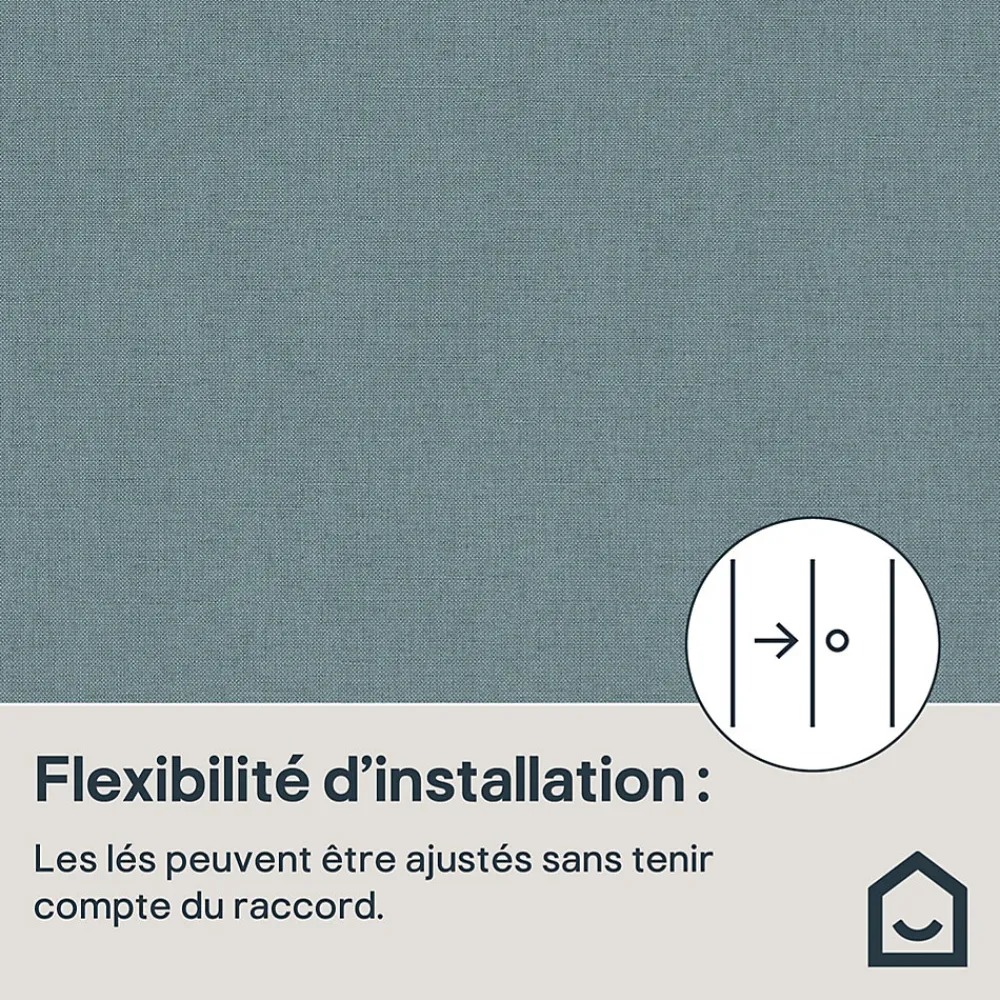 GoodHome Papier peint vinyle intissé uni bleu vert L.53 x l.1005 cm Tille- Papier Peint