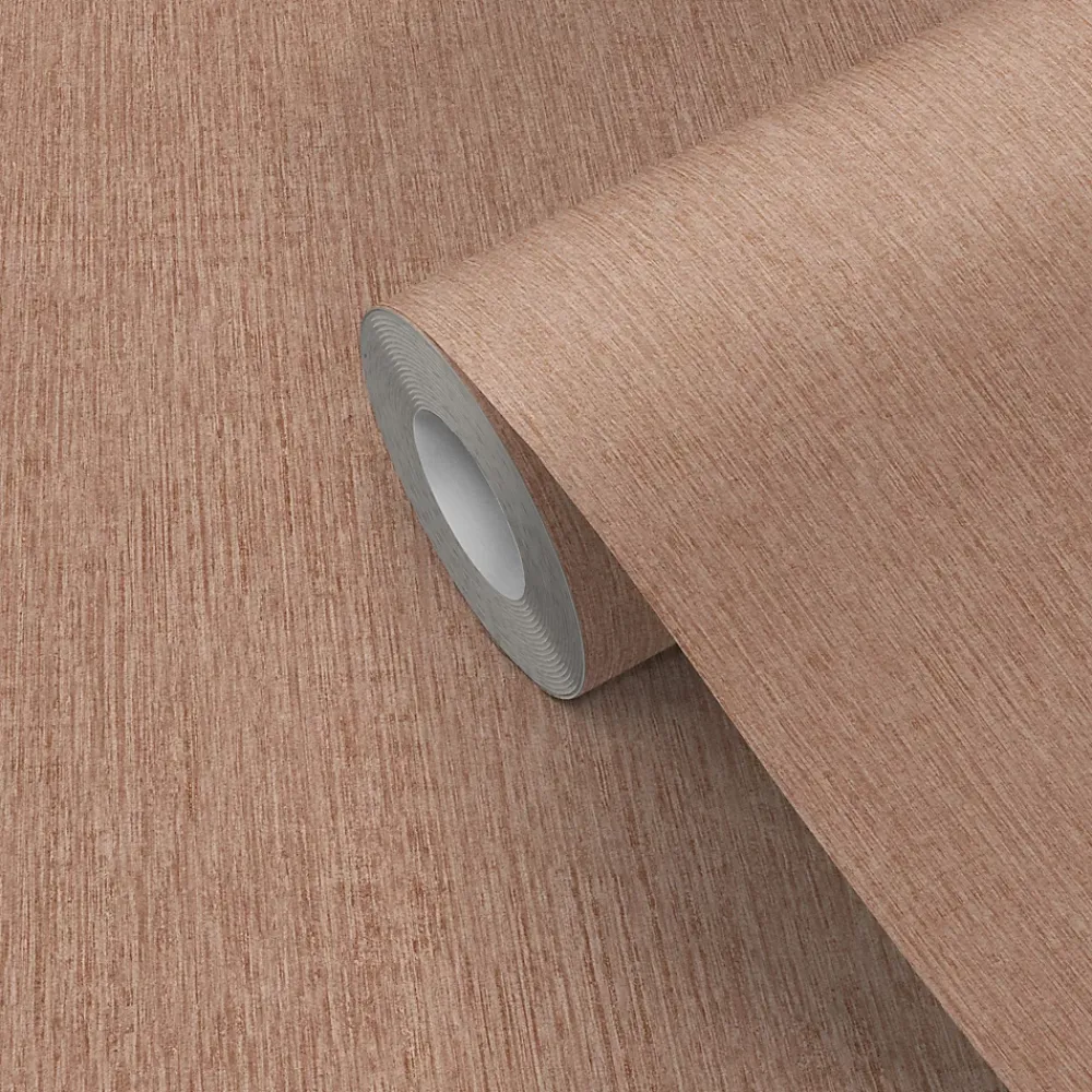 GoodHome Papier Peint<Papier peint vinyle intissé Bolyhos uni texturé terracotta L. 10,05m x l. 0,53m