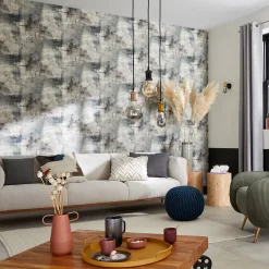 GoodHome Papier Peint<Papier peint Vinyle Intissé Elmas gris