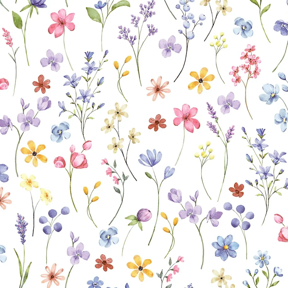 Ugepa Papier peint vinyle intissé fleurs romantiques multicouleurs L. 1005 x l. 53cm- Papier Peint