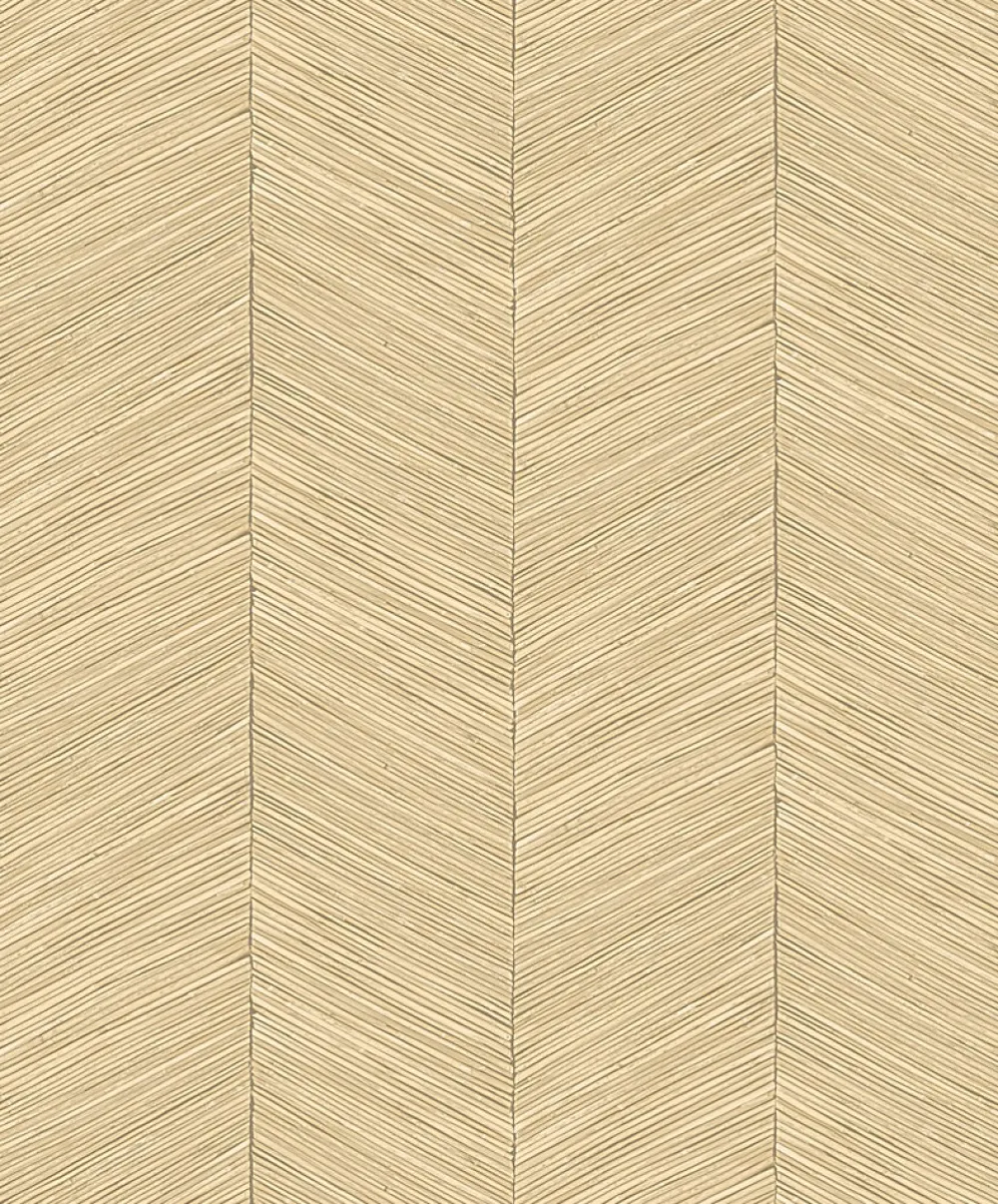 Papier peint vinyle intissé imitation chevron en textile L.1001 x l.53 cm, Galesano- Papier Peint
