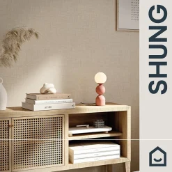 GoodHome Papier peint vinyle intissé uni structuré beige L.1000 x l.52 cm Shung- Papier Peint
