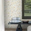 Grandeco Papier Peint<Papier peint vinyle intissé fleuri beige, jaune L.53 x l.1005 cm Poésie