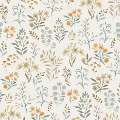 Grandeco Papier Peint<Papier peint vinyle intissé fleuri beige, jaune L.53 x l.1005 cm Poésie