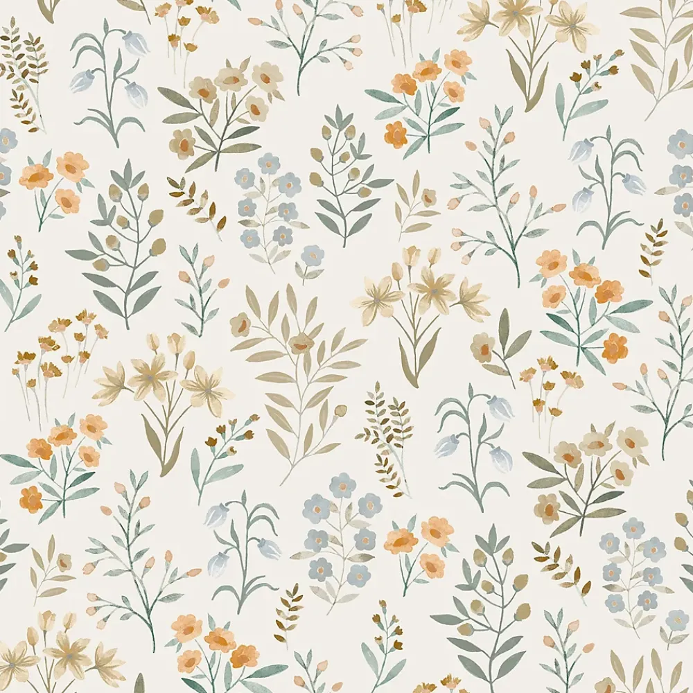 Grandeco Papier Peint<Papier peint vinyle intissé fleuri beige, jaune L.53 x l.1005 cm Poésie