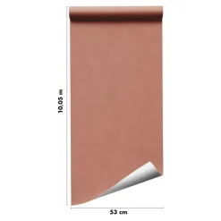 GoodHome Papier Peint<Papier peint vinyle intissé uni orange terracotta L.53 x l.1005 cm Tille
